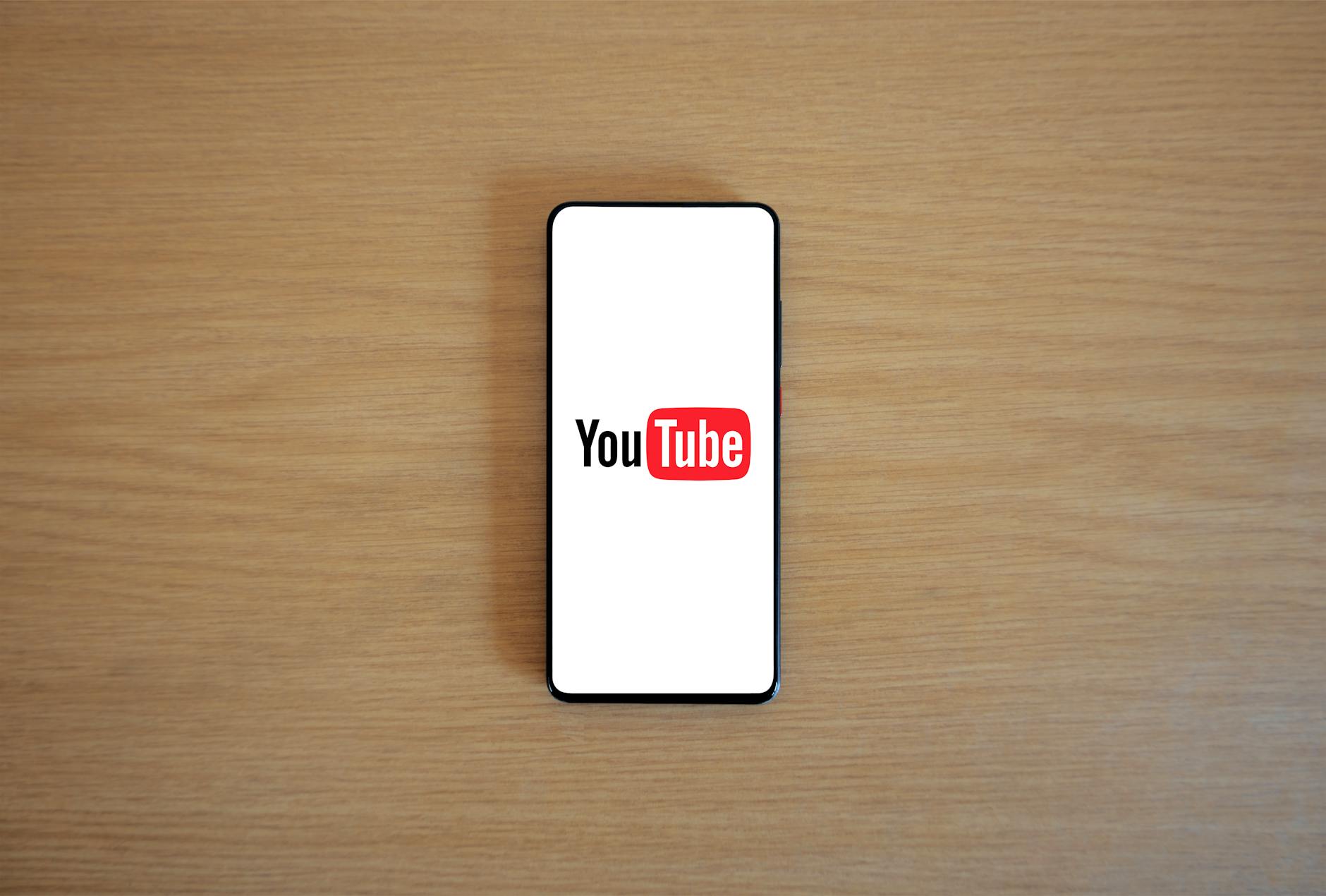 youtube logo on smartphone